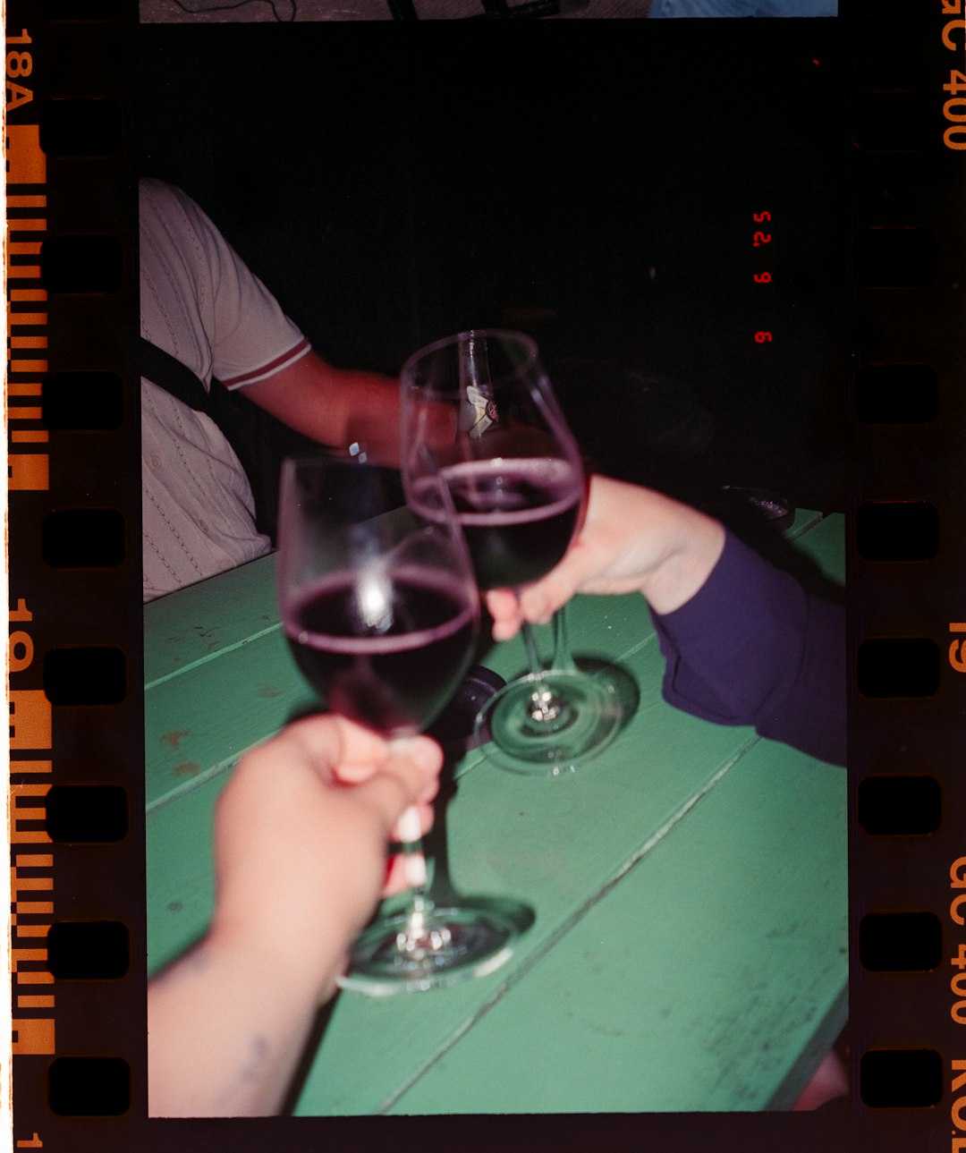 People socializing with drinks